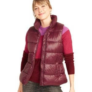 Maroon Old Navy Puffer Vest